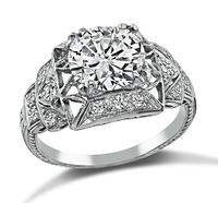 Antique 1.64ct Diamond Platinum Engagement Ring