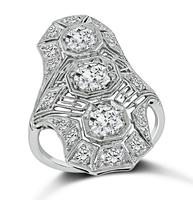 Art Deco 1.40ct Diamond Platinum Ring