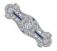 Art Deco 3.85ct Diamond Sapphire Pin