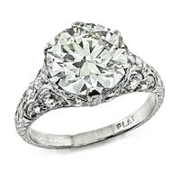 Vintage GIA Certified 3.03ct Diamond Engagement Ring
