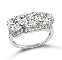 Art Deco GIA Certified 4.03cttw Diamond Anniversary Ring