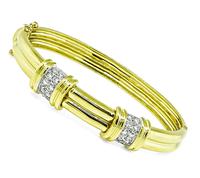 Estate 0.80ct Diamond Gold Bangle