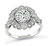 Estate 0.98ct Diamond Platinum Engagement Ring