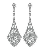 Estate 1.04ct Diamond Chandelier Earrings