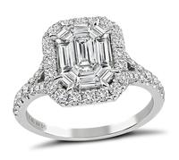 Estate 0.68ct Center Diamond 0.53ct Diamond Engagement Ring