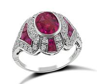 Estate 1.21ct Rubellite 0.84ct Diamond Pink Sapphire Ring
