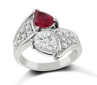 Estate 1.28ct Burma Ruby 1.71cttw Diamond Ring
