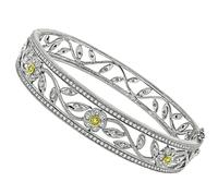 Estate 1.60ct Diamond 0.10ct Fancy Yellow Diamond Bangle