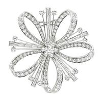 Estate 10.00ct Diamond Platinum Pin