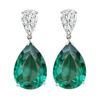 Estate 13.48ct Green Tourmaline 1.65ct Diamond Earrings