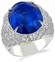 sapphire diamond 14k white gold ring cocktail  1