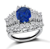 Estate 2.00ct Sapphire 1.00ct Diamond Ring