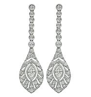 Estate 2.17ct Diamond Dangling Earrings