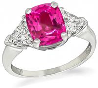 Estate 2.20ct Pink Sapphire 0.80ct Diamond Engagement Ring