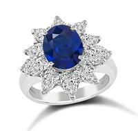 Estate 2.29ct Sapphire 1.82ct Diamond Engagement Ring