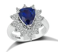 Estate 2.47ct Sapphire 1.23ct Diamond Ring