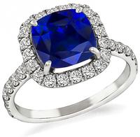 Estate 2.89ct Sapphire 0.70ct Diamond Engagement Ring