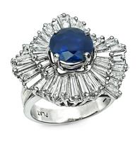 Estate 2.97ct Sapphire 1.75ct Diamond Ring