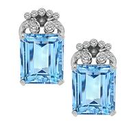 Estate 28.15ct Aquamarine 0.50ct Diamond Earrings