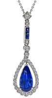 Estate 3.00ct Sapphire 0.50ct Diamond Pendant