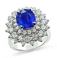 Estate 3.06ct Sapphire 2.01ct Diamond Ring