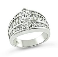 Estate 1.25ct Center Diamond 2.00ct Diamond Gold Ring