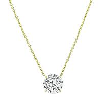 Estate 3.31ct Diamond Gold Pendant Necklace