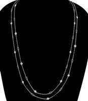 Estate 3.35ct Diamond By The Yard Necklace