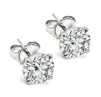 Estate 3.42ct Diamond Stud Earrings