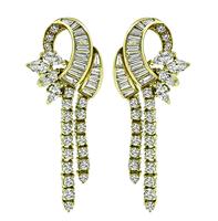 Estate 4.00ct Diamond Gold Earrings