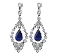 Estate 4.35ct Sapphire 2.04ct Diamond Earrings