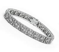 Art Deco Style 4.60ct Diamond Gold Bracelet