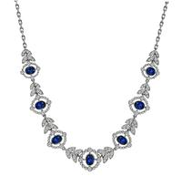Estate 5.29ct Sapphire 2.75ct Diamond Necklace