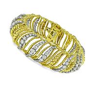 Estate 7.00ct Diamond Gold and Platinum Bracelet