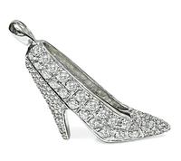 Estate 7.65ct White and Fancy Yellow Diamond Stiletto High Heel Pendant