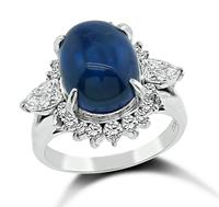Estate 7.72ct Ceylon Sapphire 1.38ct Diamond Ring