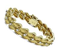 Estate 1.00ct Diamond Gold Bracelet