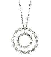 Estate 3.00ct Diamond Round Pendant Necklace