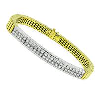 Estate 2.00ct Diamond Two Tone Gold Bracelet