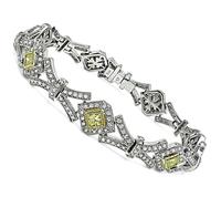 Estate 2.00ct Fancy Yellow Diamond 2.75ct Diamond Gold Bracelet