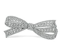 Estate 2.00ct Diamond Gold Bow Pin