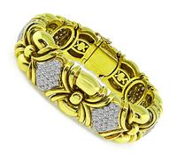 Estate 6.00ct Diamond Yellow Gold Bracelet