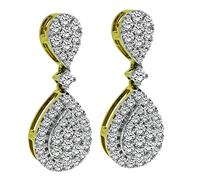 Estate 2.00ct Diamond Gold Dangling Earrings