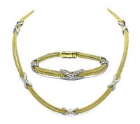 Estate 2.75ct Diamond Gold Necklace and Bracelet Set