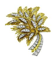 Estate 2.00ct Diamond Yellow and White Gold Pin