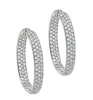 Estate 4.00ct Diamond Inside Out Hoop Earrings