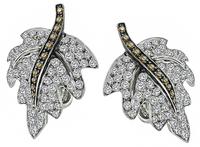 Estate 5.00ct Diamond Maple Earrings