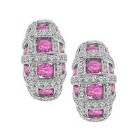 Estate 8.13ct Pink Sapphire 1.08ct Diamond Earrings