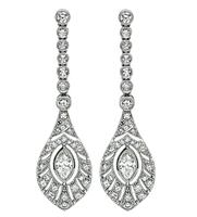 Estate 2.03ct Diamond Drop Earrings