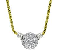 Estate 4.00ct Diamond Yellow Gold Platinum Necklace